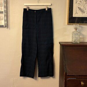 Black and Blue Plaid Cropped Pant from Ann Taylor